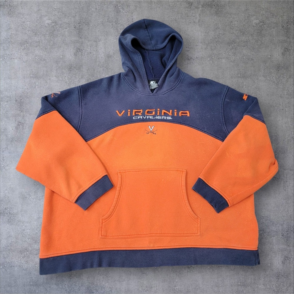 Y2k Starter Virginia Cavaliers Sweatshirt Hoodie Mens 2XL UVA Bleach Stained VTG